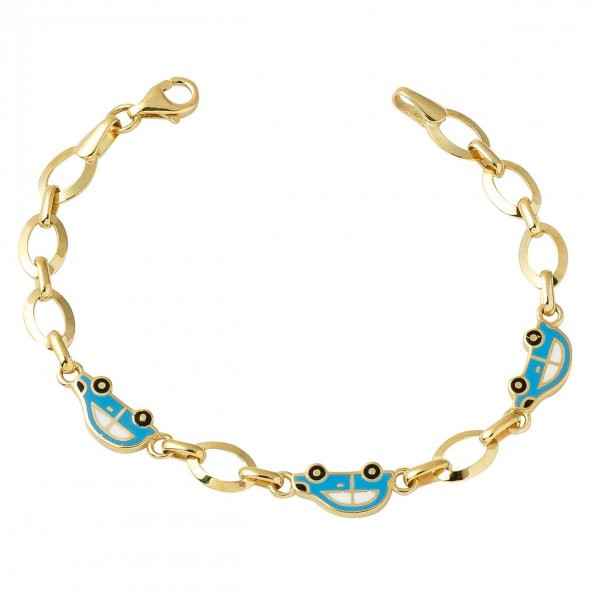 Mavi Araba Altın Bebek Bilekliği ürün görseli 1