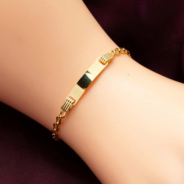 İsimlikli 14 Ayar Altın Çocuk Bilekliği - Resim 2