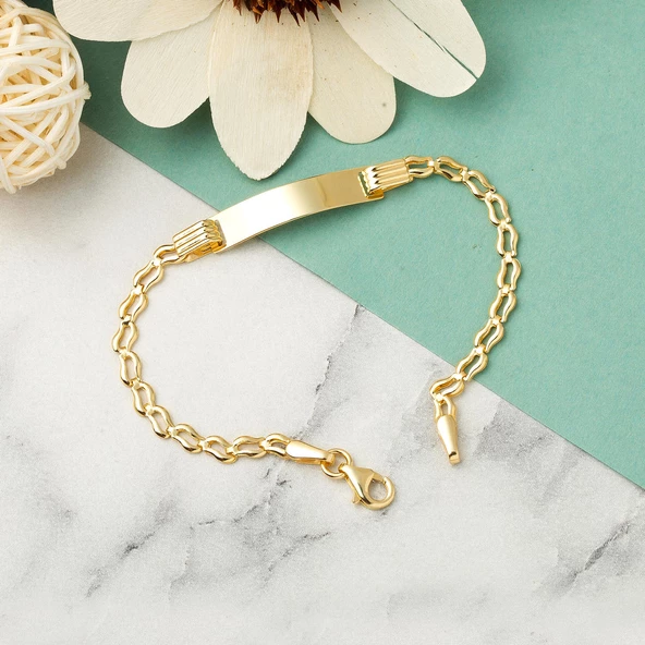 İsimlikli 14 Ayar Altın Çocuk Bilekliği - Resim 5