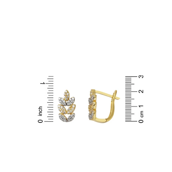 Yaprak Kolye Küpeli Altın Set - 7