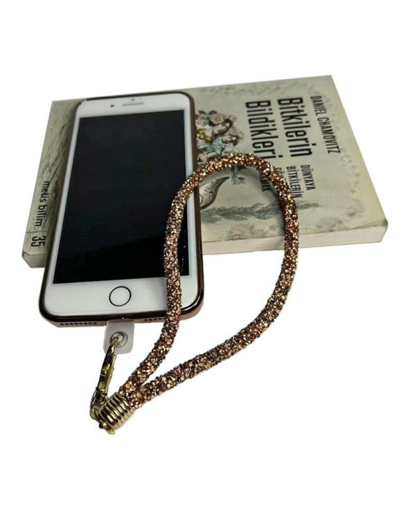 Kristal Parlak Taşlı Telefon El Askısı 35 cm - 2