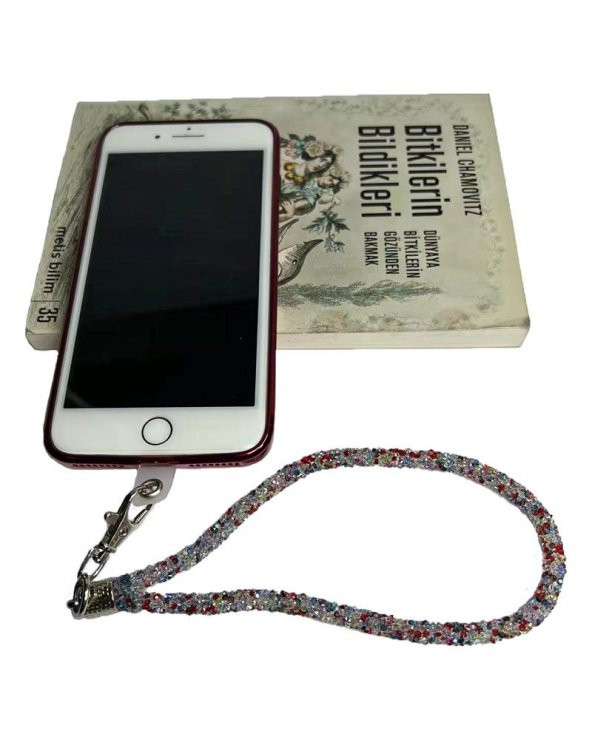Kristal Parlak Taşlı Telefon El Askısı 35 cm - 7