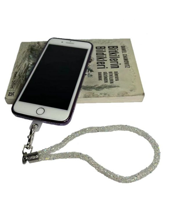 Kristal Parlak Taşlı Telefon El Askısı 35 cm - 9