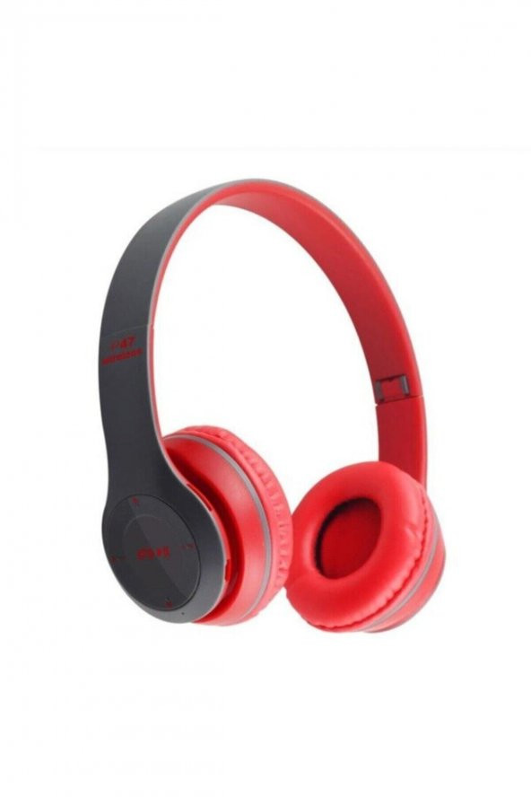 P47 Extra Bass Wireless Radyolu Bluetooth Kulaklık KIRMIZI RENK