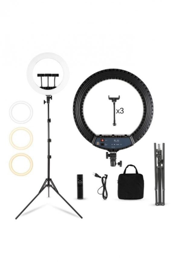 Youtuber Video Çekim Işığı Ring Light 45cm Tiktok Led Çantalı Ve Kumandalı Makyaj Güzellik 18inç
