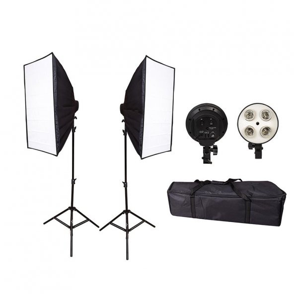 Cazipshop 4 Duylu 50x70 Softbox Sürekli Işık Seti