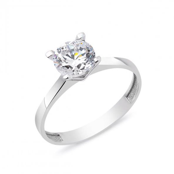 Tektaş 14 Ayar Beyaz Altın Yüzük ürün görseli 1