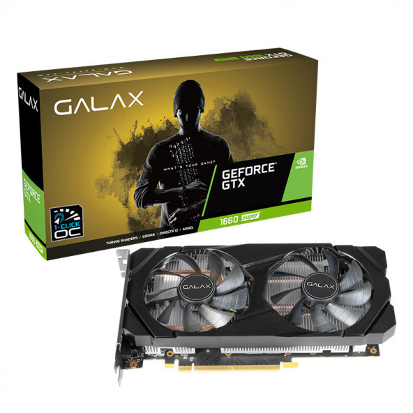 Galax GeForce GTX1660 Super (1-Click OC) 6GB 192Bit GTX 1660 Super GDDR6 Ekran Kartı (GLX-60SRL7DSY91S)