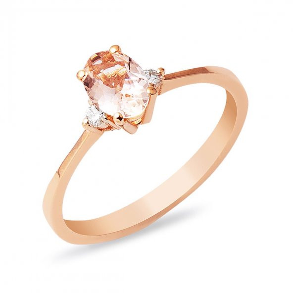 0,51 ct Morganit & 0,06 ct Pırlantalı Yüzük - 1