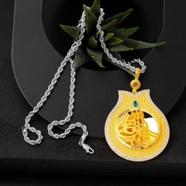 Lale Tuğra Hasır Altın Kolye Ucu - 4