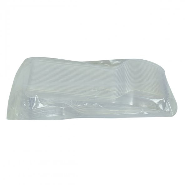 Lüks Çatal Sert Plastik Şeffaf 50 Adet 1 Paket - 3