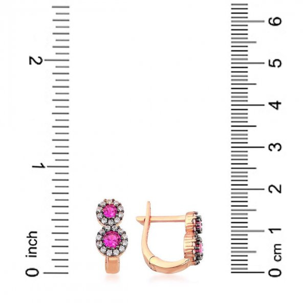 Pembe Taşlı 2li Rose Altın Set - 7