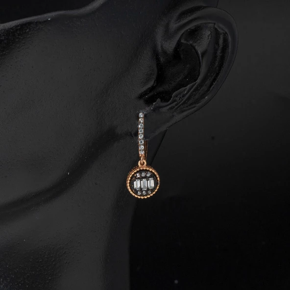 Kolye & Küpe Rose Altın Set - 4