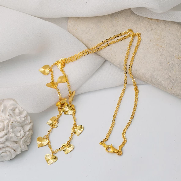 Kalpli Zincir 22 Ayar Altın Kolye - Resim 3