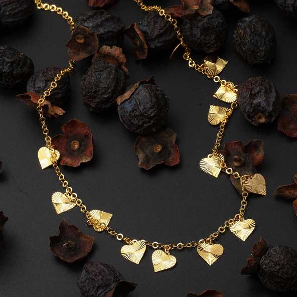 Kalpli Zincir 22 Ayar Altın Kolye - Resim 4