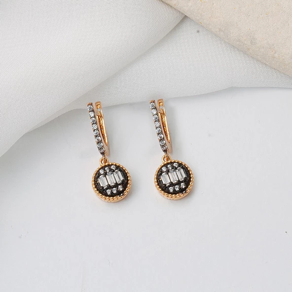 Kolye & Küpe Rose Altın Set - 5