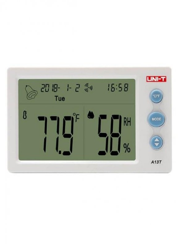 UNI-T A13T Saat & Sıcaklık & Nem Ölçer A12T -10~50° - 5