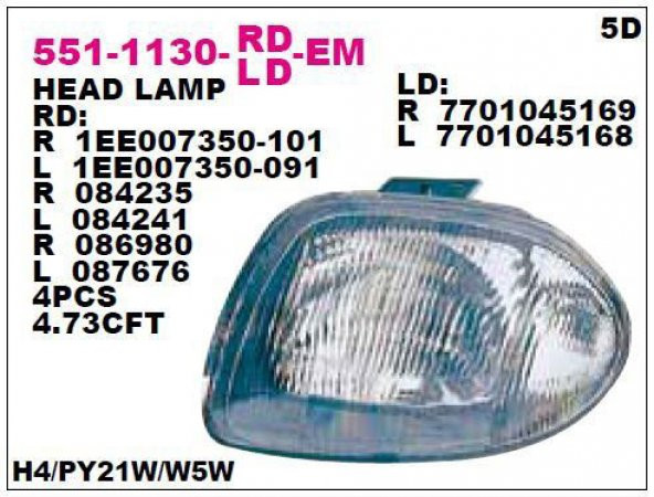 DPO 551-1130R-LD-EM-FAR SAĞ CLIO BM 98-