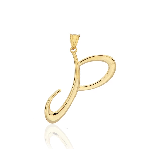 P Harfi Altın Kolye Ucu ürün görseli