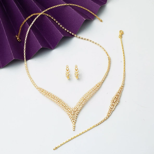 Sarmaşık Altın Düğün Takı Seti - Resim 3