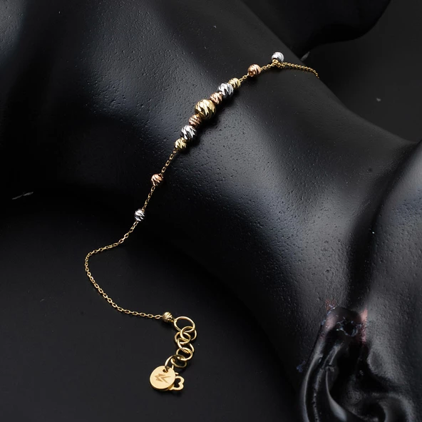 Kolye Bileklikli  Top Altınlı Takı Seti - 5