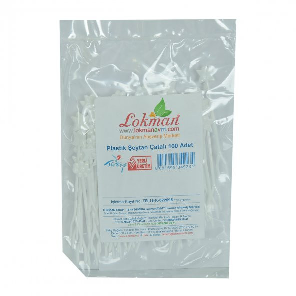 LokmanAVM Plastik Cips Börek Tatlı Şeytan Çatalı Beyaz 100 Adet Paket