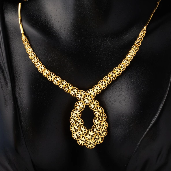 Yıldız 22 Ayar Taşsız Altın Gerdanlık - 2