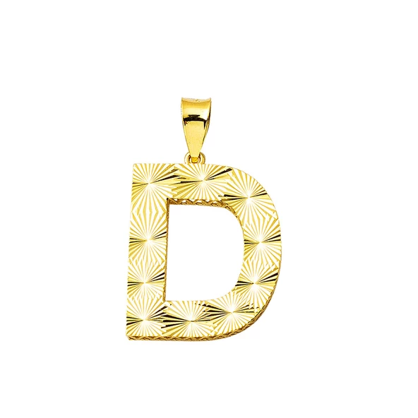 D Harfi 3 Boyutlu Altın Kolye Ucu ürün görseli