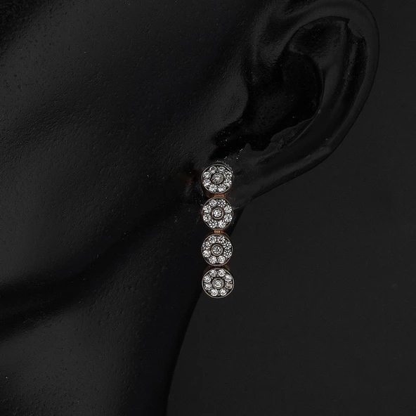 Efruz Klipsli Rose Altın Küpe - Resim 2