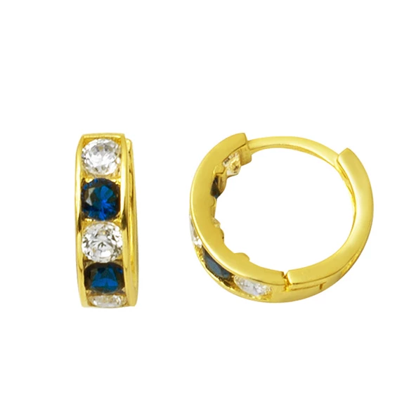 Lacivert Taşlı Altın Halka Bebek Küpesi ürün görseli 1