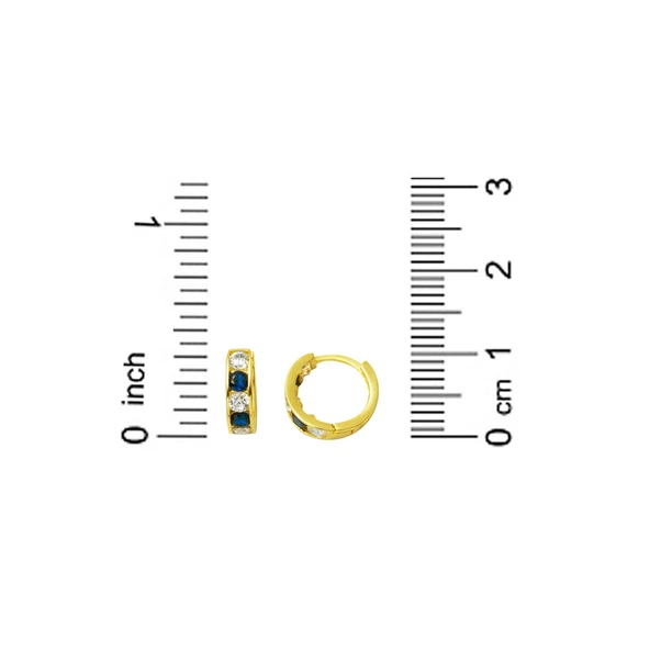 Lacivert Taşlı Altın Halka Bebek Küpesi - Resim 5