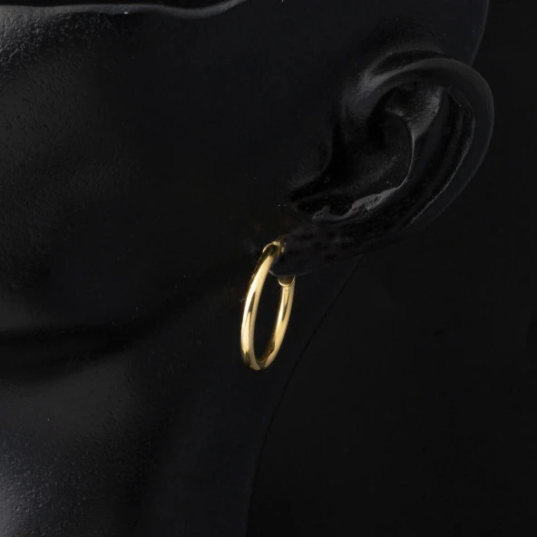 İtalyan 14 Ayar Altın Halka Küpe - Resim 2