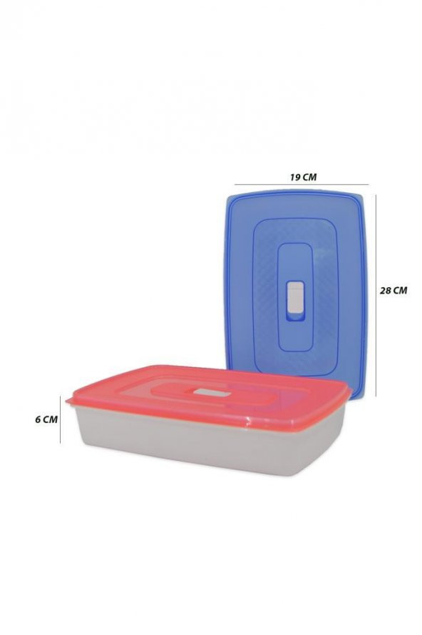 2li Saklama Kabı Pembe, Mavi Kapaklı - 4