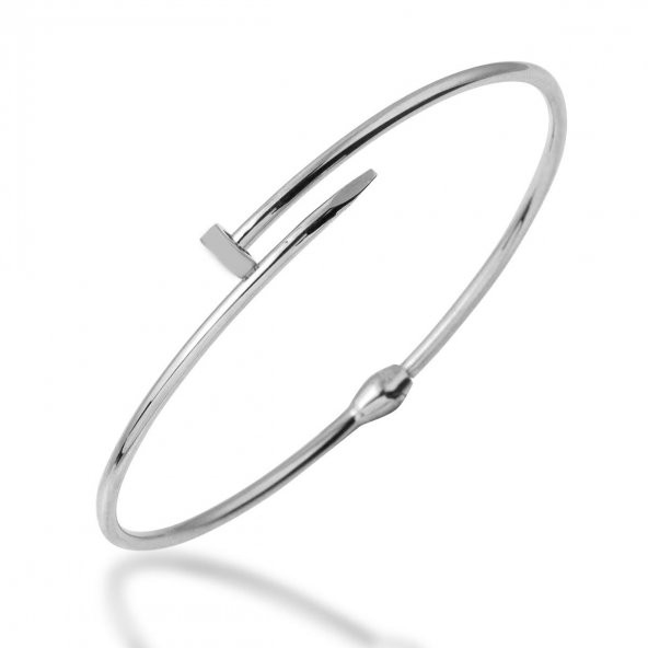 Çivi 14 Ayar Beyaz Altın Bilezik ürün görseli 1