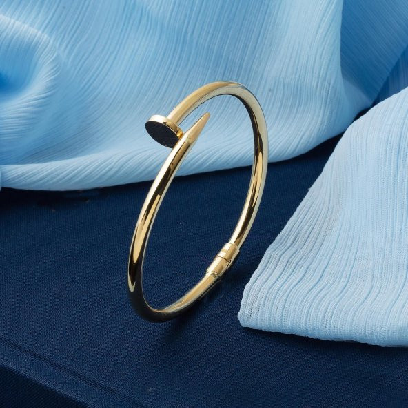 Çivi 14 Ayar Taşsız Altın Bilezik - Resim 3