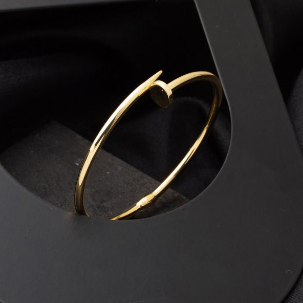 Çivi 14 Ayar Taşsız Altın Bilezik - Resim 5