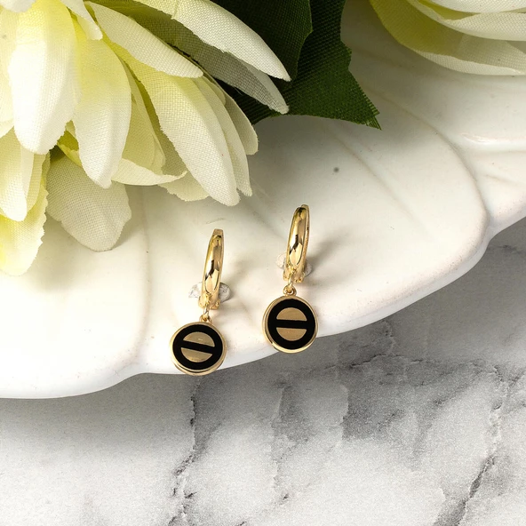 Vidalı 14 Ayar Altın Sarkaç Küpe - Resim 3