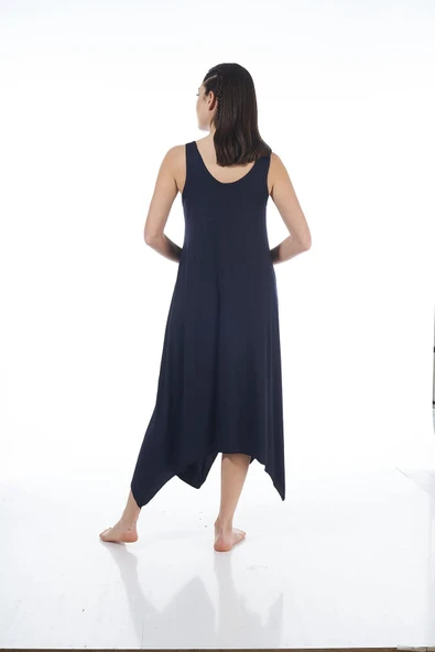 Estiva 22233 Kadın Aksesuar Detaylı Askılı Likra Viskon Günlük Elbise - 5