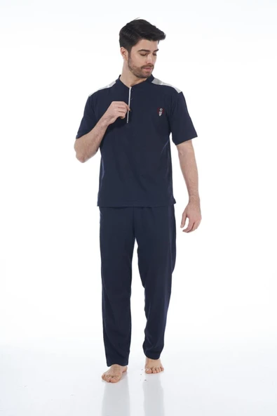 Estiva 22261 Erkek Penye Apolet Desenli Kısa Kollu Pijama Takımı - 2