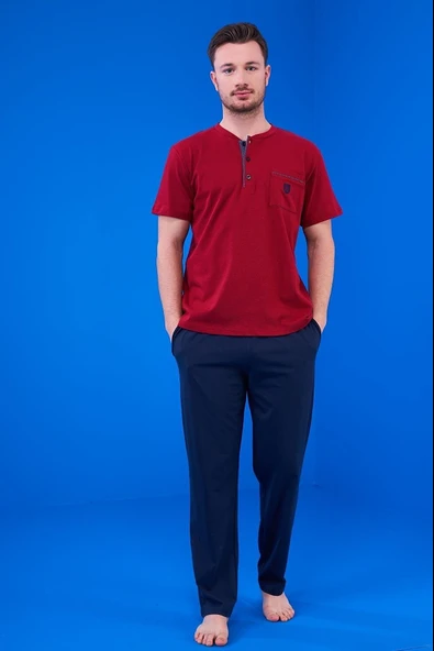 Pjs 23325 Erkek Patlı Şortlu Pijama Takım 3'Lü - Resim 5