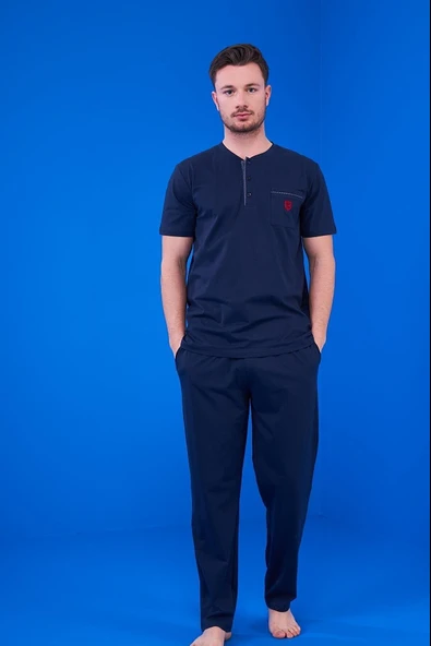 Pjs 23325 Erkek Patlı Şortlu Pijama Takım 3'Lü ürün görseli