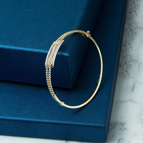 Top Top 14 Ayar Üçlü Kaburga Altın Bilezik - Resim 3