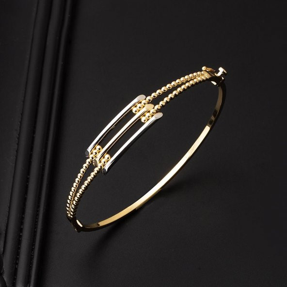 Top Top 14 Ayar Üçlü Kaburga Altın Bilezik - Resim 4