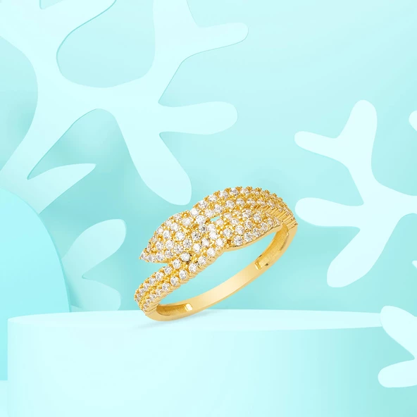 İnsta 14 Ayar Taşlı Altın Yüzük - Resim 4