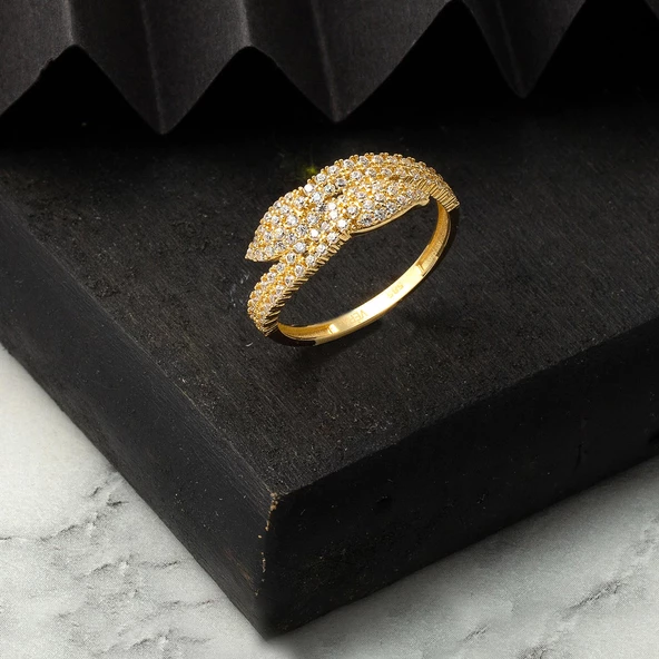 İnsta 14 Ayar Taşlı Altın Yüzük - Resim 5