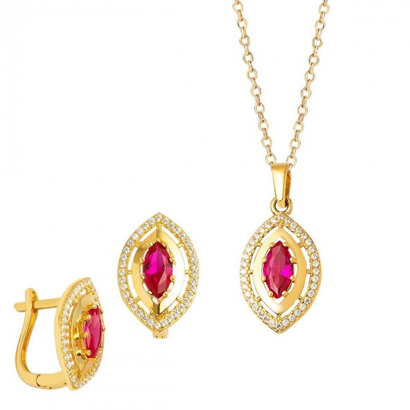 Göz 14 Ayar 2'li Altın Takı Seti ürün görseli 1