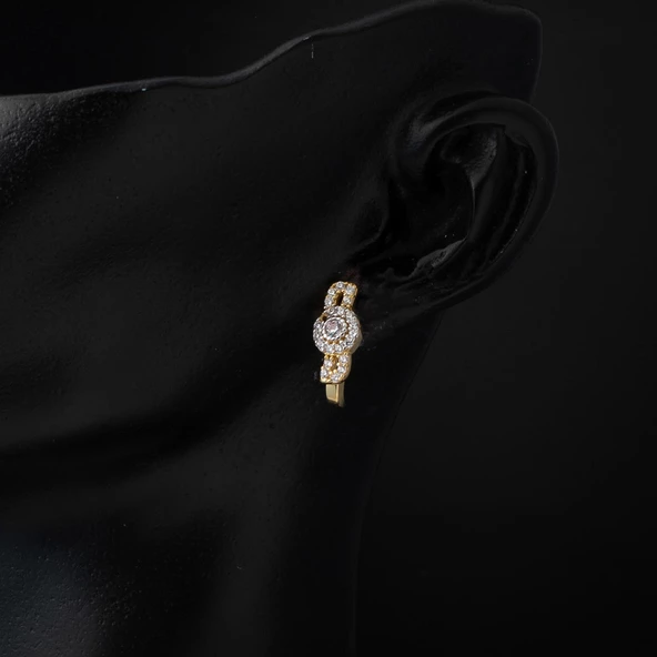 Tomurcuk 14 Ayar Altın Küpe - Resim 2