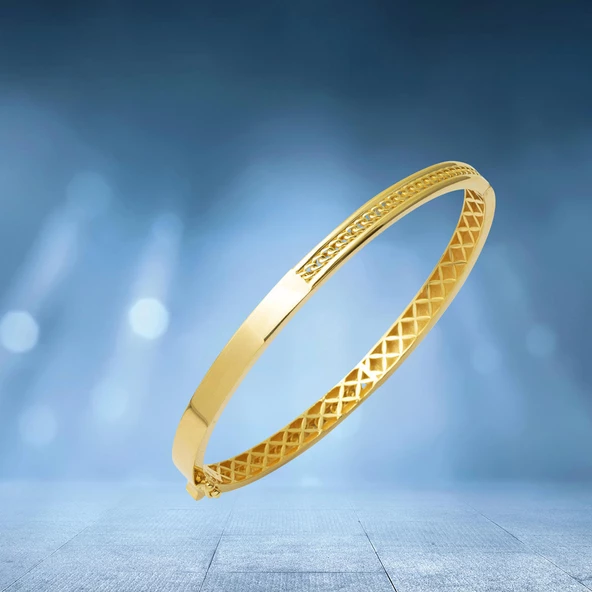 Uzay Yolu Altın Kelepçe Bilezik - Resim 6