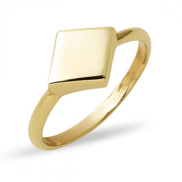 Square Altın Serçe Parmak Yüzüğü