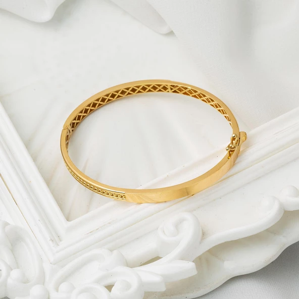 Uzay Yolu Altın Kelepçe Bilezik - Resim 5